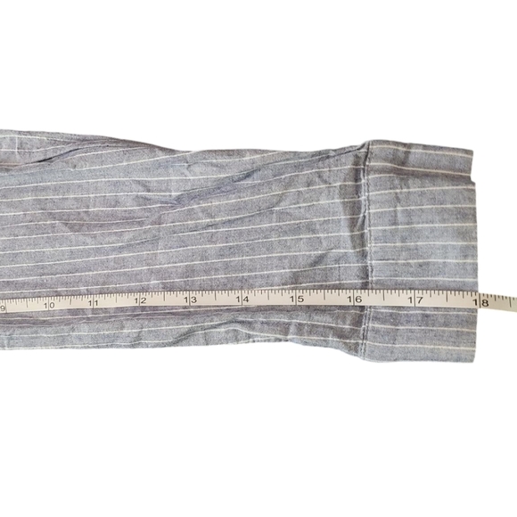 OLIVIA K pinstriped button-down tunic L - Picture 7 of 7
